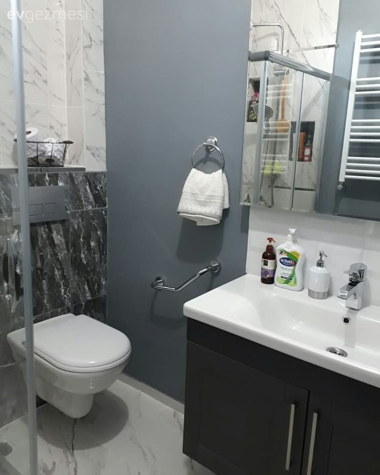 Banyo, Banyo dolabı, Antrasit  , Banyo aksesuarları, Banyo seramikleri