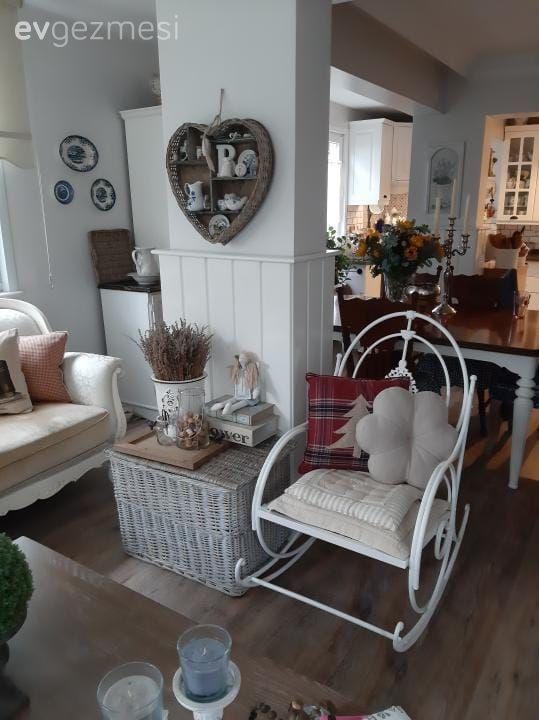 Country, Beyaz, Vizon, Duvar çıtalama, Dekoratif Objeler, Kırlent, Ev tekstili