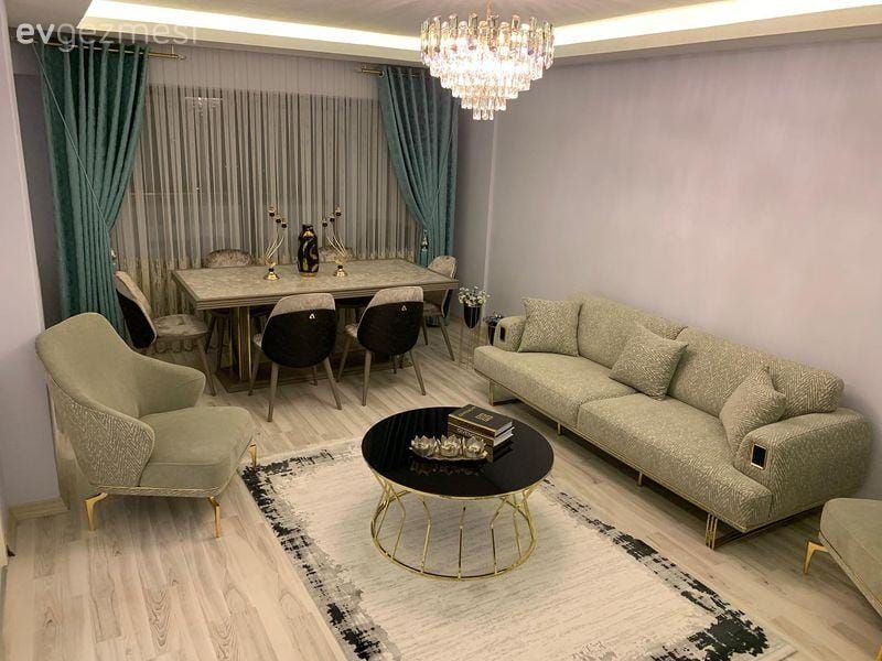 Salon, Modern, Vizon, Turkuaz, Koltuk takımı, Berjer, Orta sehpa, Sehpa, Halı, Salon halısı, Sandalye, Yemek masası