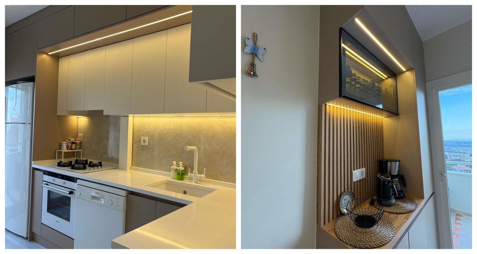 Lambri Kapakların Kullanıldığı Bu Mutfak Trend Seçimlerle Dolu