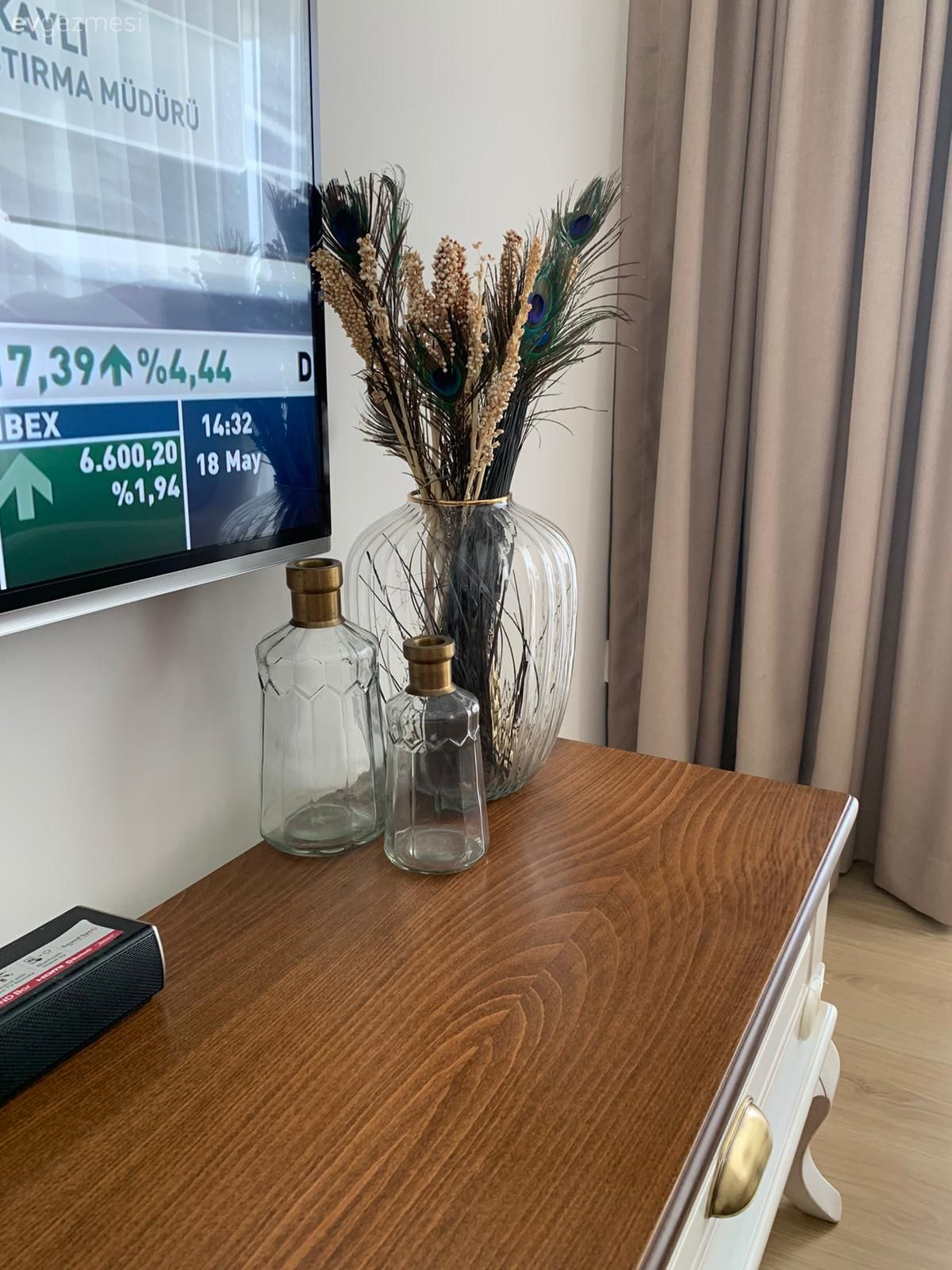 Ahşap Mobilya, Vazo, Ev Aksesuar, Pampas otu