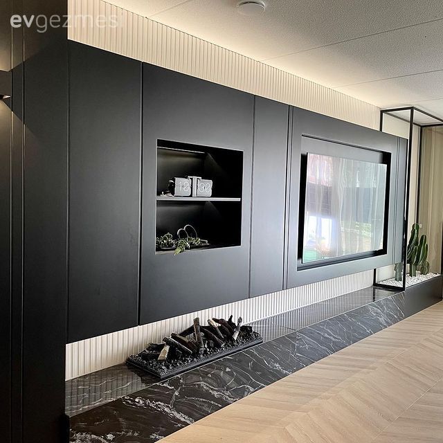 Tv ünitesi, Tv ünitesi aksesuarları, Ev Aksesuar, Siyah, Beyaz, Şömine, Avize, Aydınlatma, Salon avizesi, Ev bitkisi, Parke