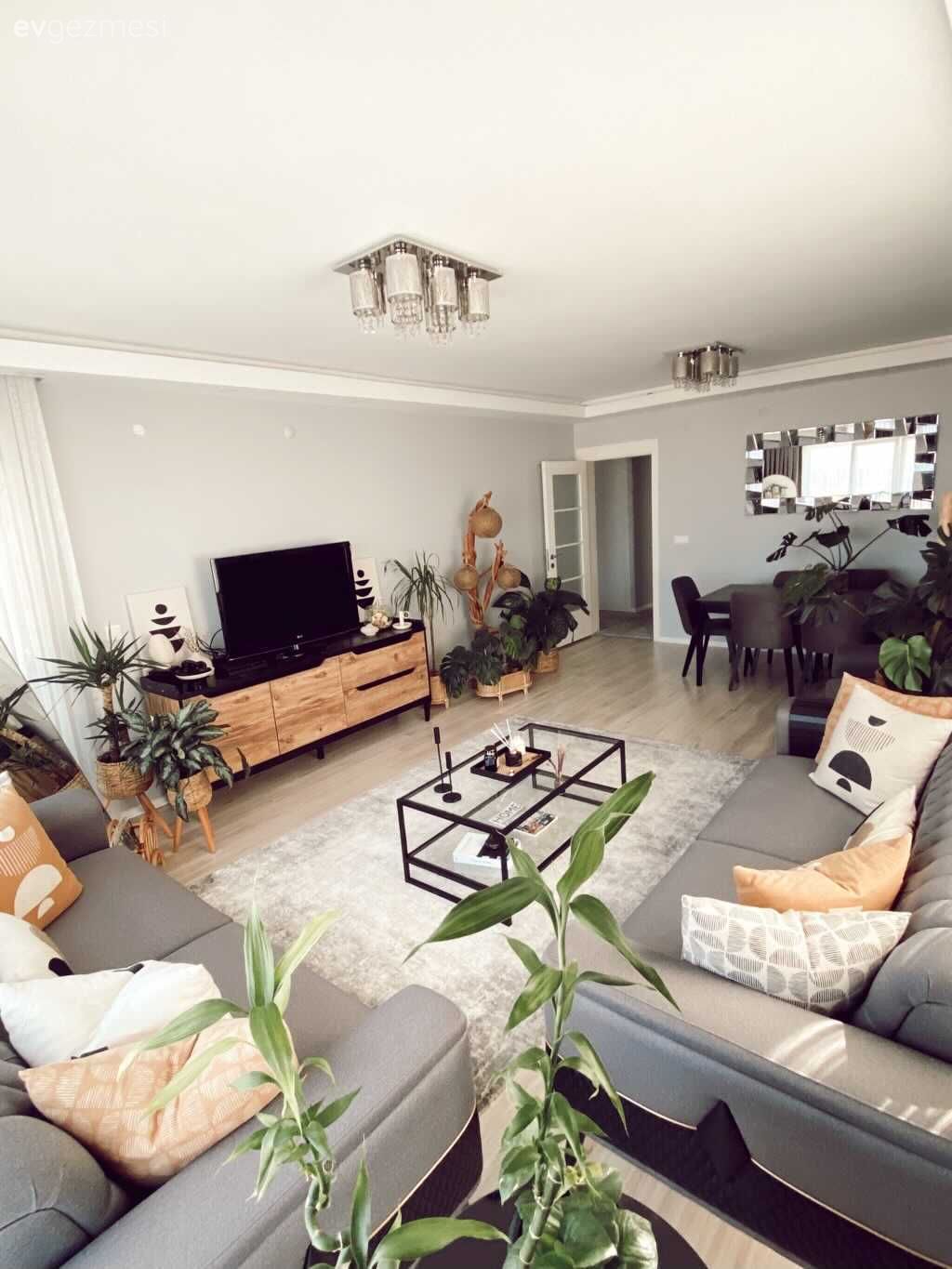 Salon, Modern, Gri, Antrasit  , Bej, Beyaz, Füme, Fon perde, Perde, Tül perde, Koltuk takımı, Kırlent, Ev tekstili, Orta sehpa, Sehpa, Halı, Salon halısı, Duvar rafı, Duvar dekorasyonu, Parke, Berjer, Ev bitkisi, Sandalye, Yemek masası, Tv ünitesi, Tv ünitesi aksesuarları, Ev Aksesuar