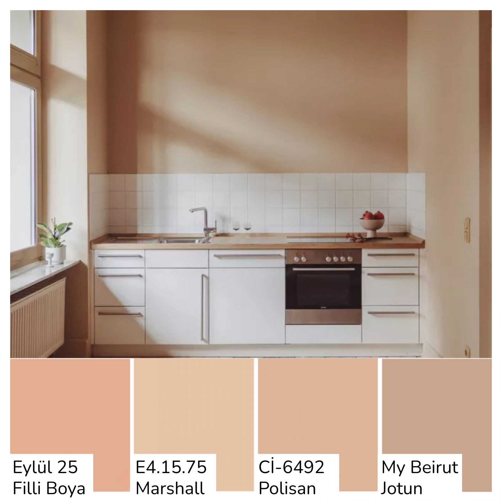 Beyaz Dolaplı Mutfaklara Çok Yakışan Duvar Boyası Renkleri