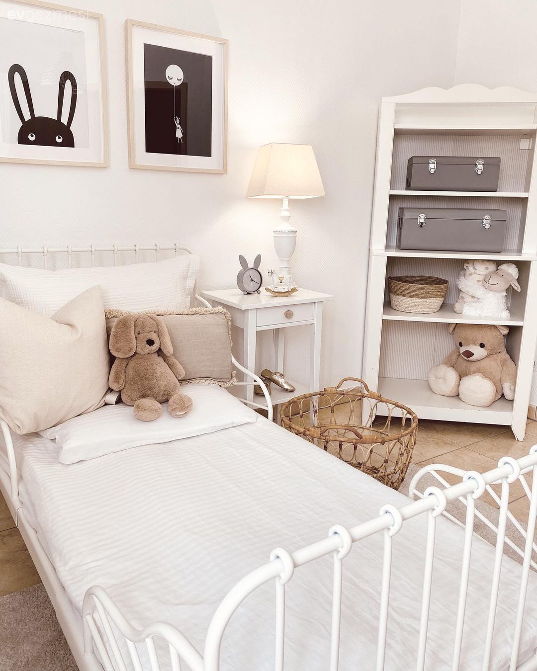 Çocuk Odası, Beyaz, Krem, Bej, Çocuk odası duvar dekorasyonu