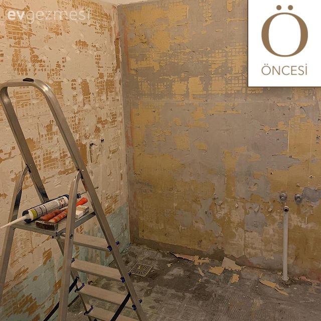 Öncesi& Sonrası: Sıva Görünümü ve Meşe Ağacıyla Güzelleşen Bir Banyo