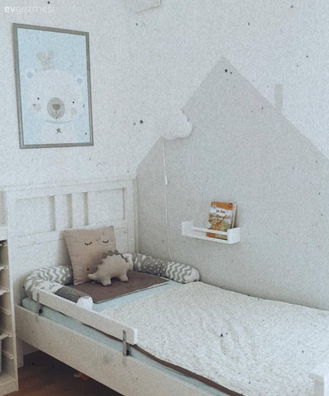 Çocuk Odası, Beyaz, Gri, Çocuk odası duvar dekorasyonu, Tablo, Duvar dekorasyonu