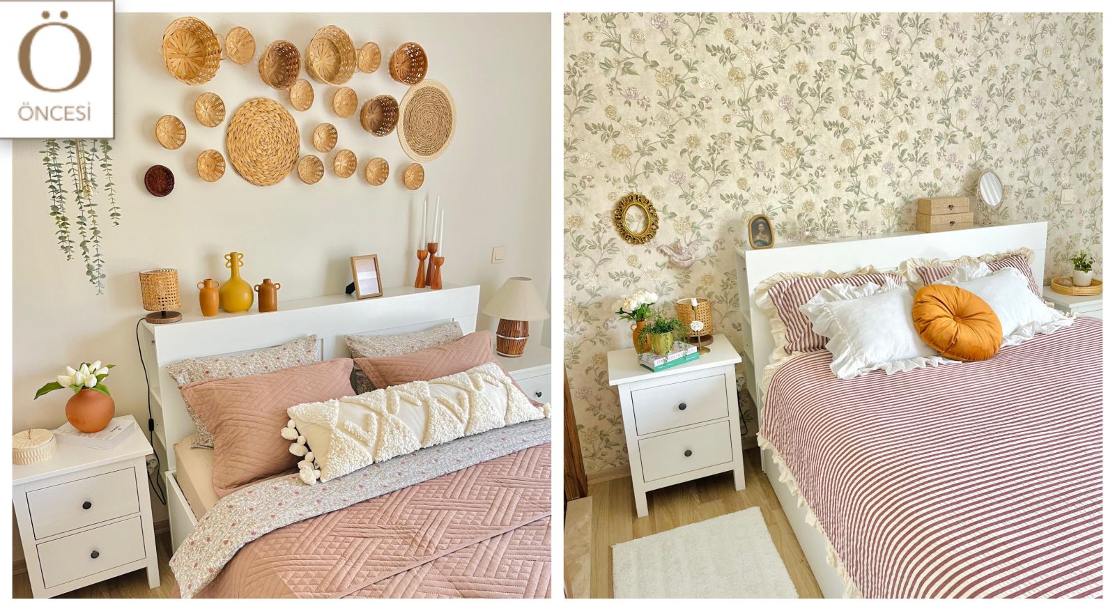 Öncesi&Sonrası: Desenli Duvar Kağıdı Dekora Çiçek Açtırmış!
