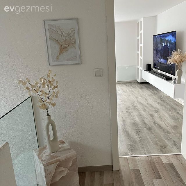 Modern, Salon, Tv ünitesi, Tv ünitesi aksesuarları, Ev Aksesuar, Sandalye, Yemek masası, Beyaz, Bej