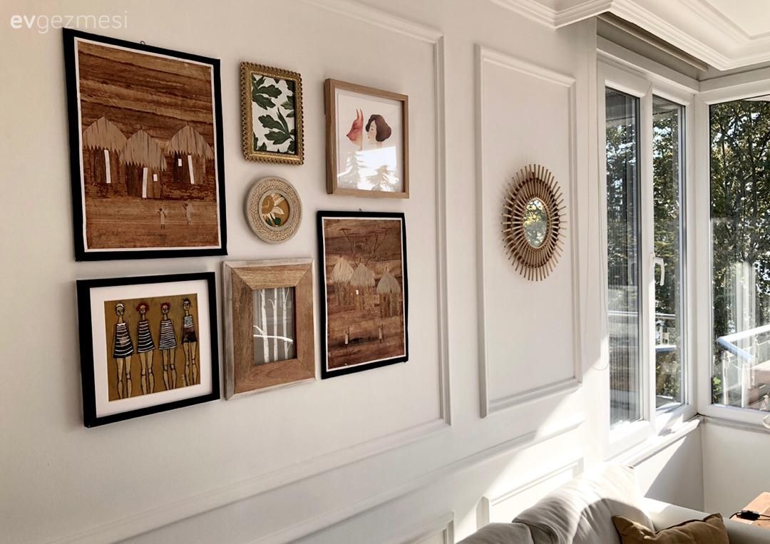 Beyaz, Çerçeve, Duvar çıtalama, Yuvarlak ayna, Dekoratif ayna