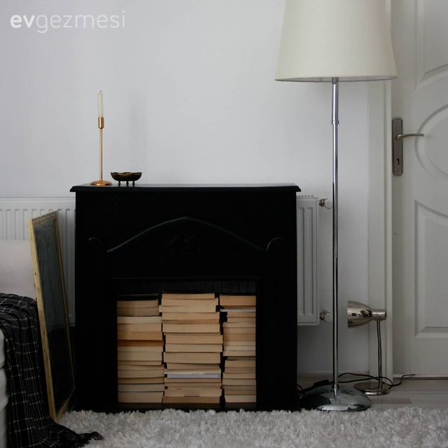 Kitaplık, Siyah, Sehpa, Lambader, Aydınlatma