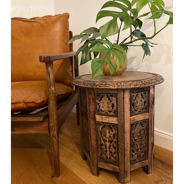 İskandinav berjer, Yanık turuncu, Yan sehpa, Sehpa, Ev bitkisi, Rustik