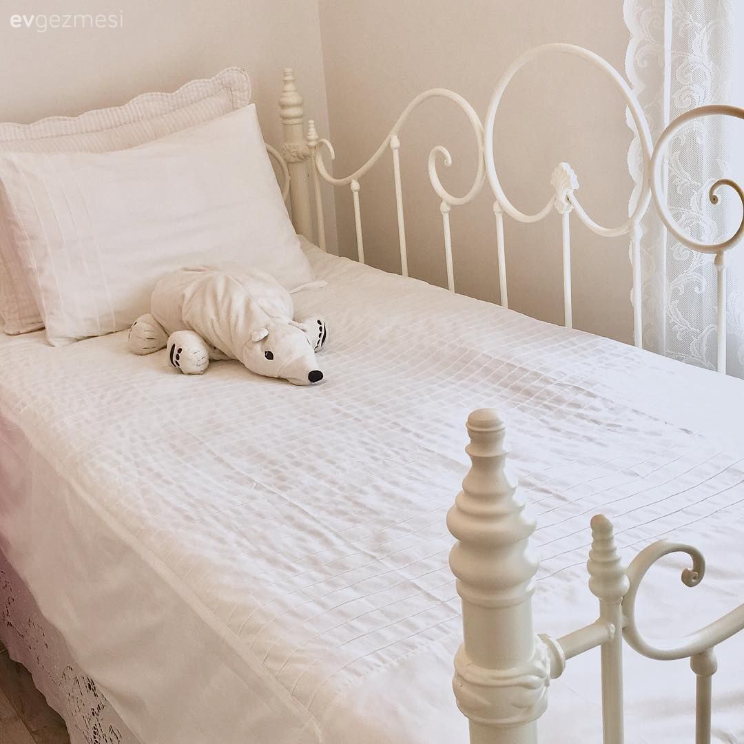 Çocuk Odası, Beyaz, Ferforje, Yatak örtüsü, Yatak Odası, Tül perde, Perde