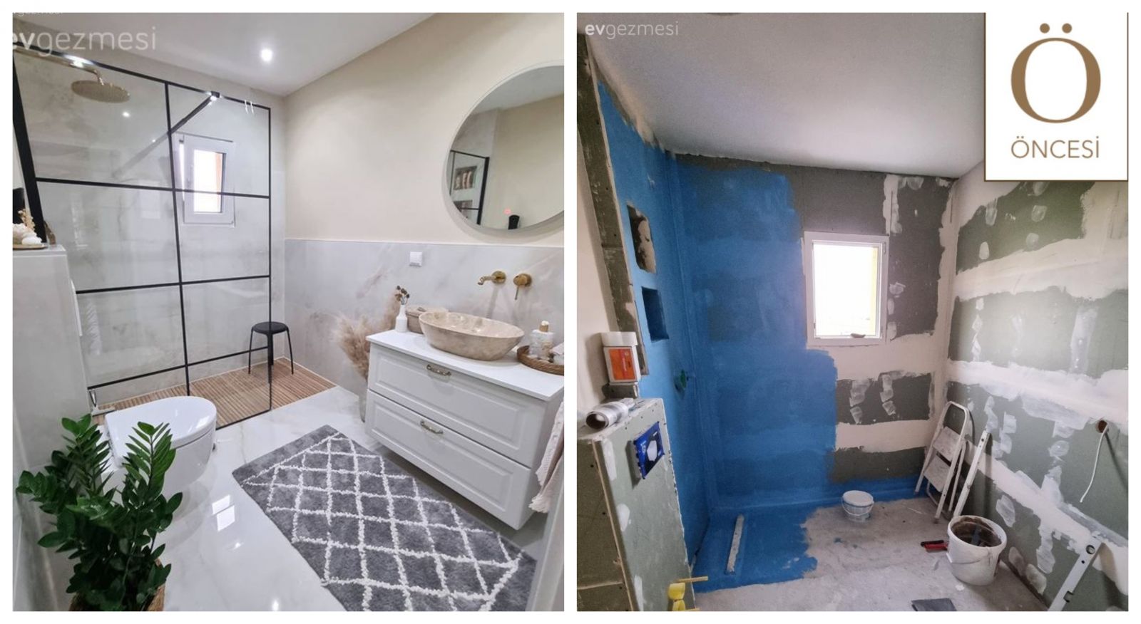 Öncesi&Sonrası: Beyazlara Bürünmüş Ferah Bir Banyo