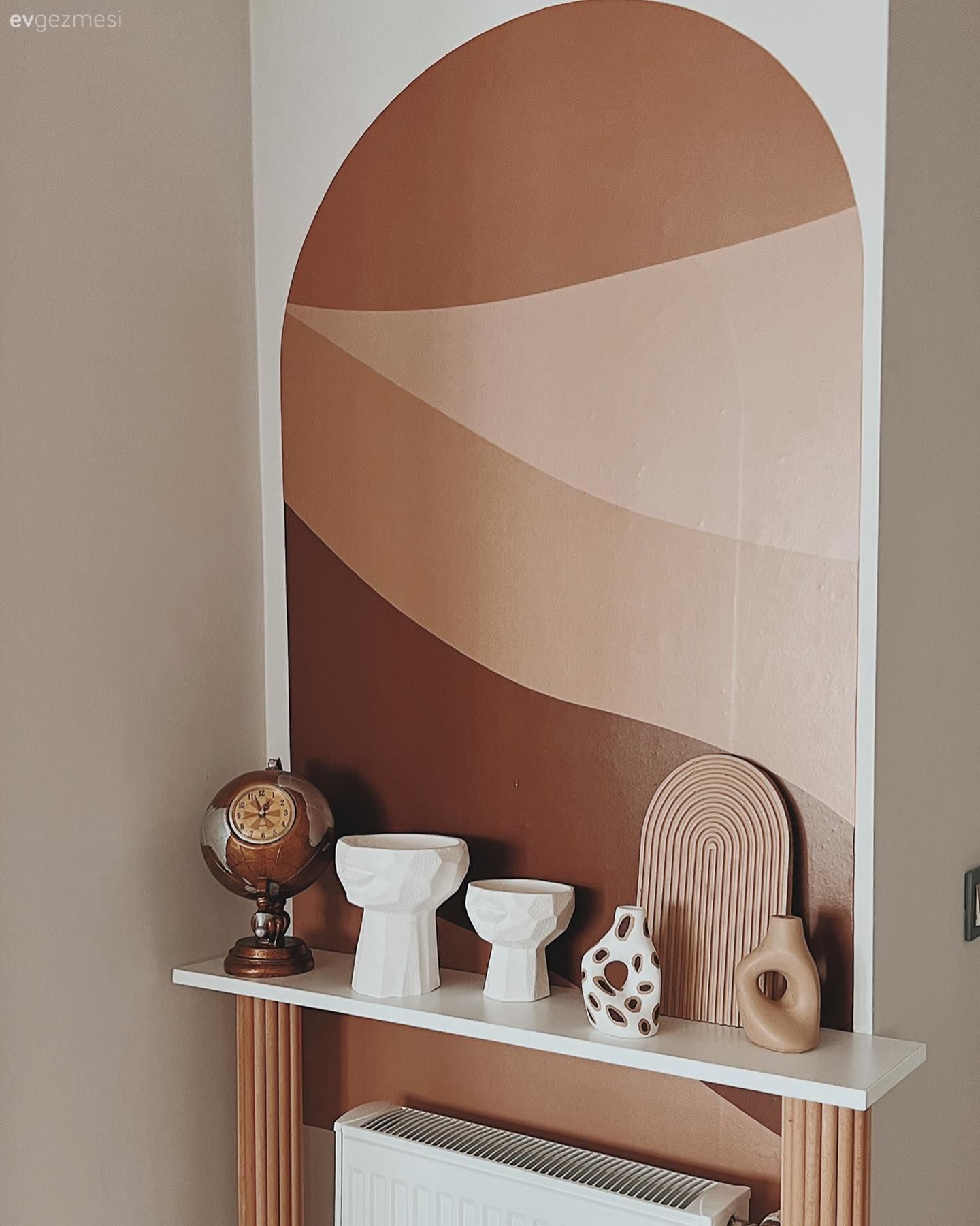 Duvar dekorasyonu, Kahverengi, Turuncu, Beyaz, Dekoratif Objeler, Dresuar