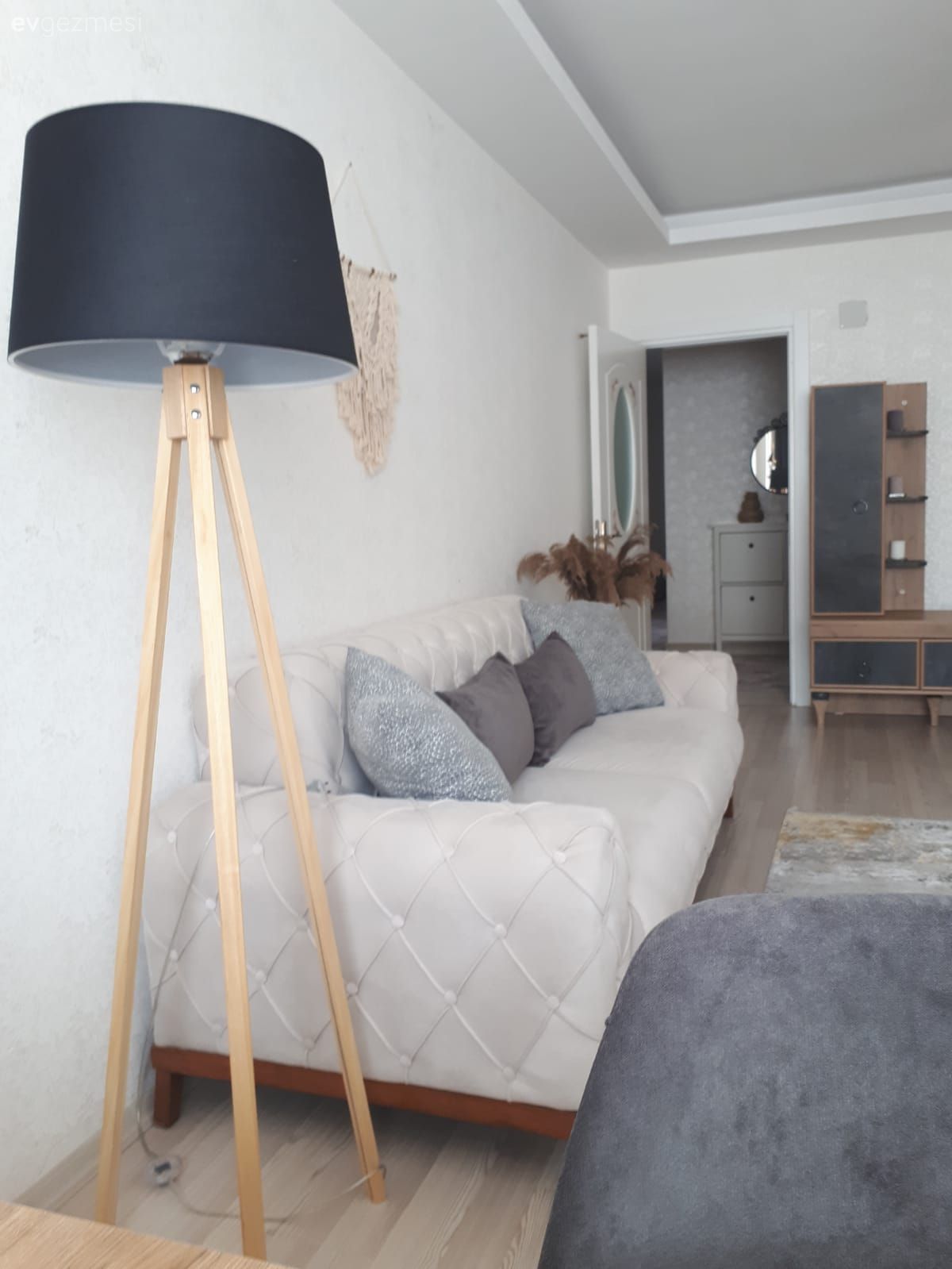 Salon, Modern, Krem, Antrasit  , Kırlent, Ev tekstili, Lambader, Aydınlatma