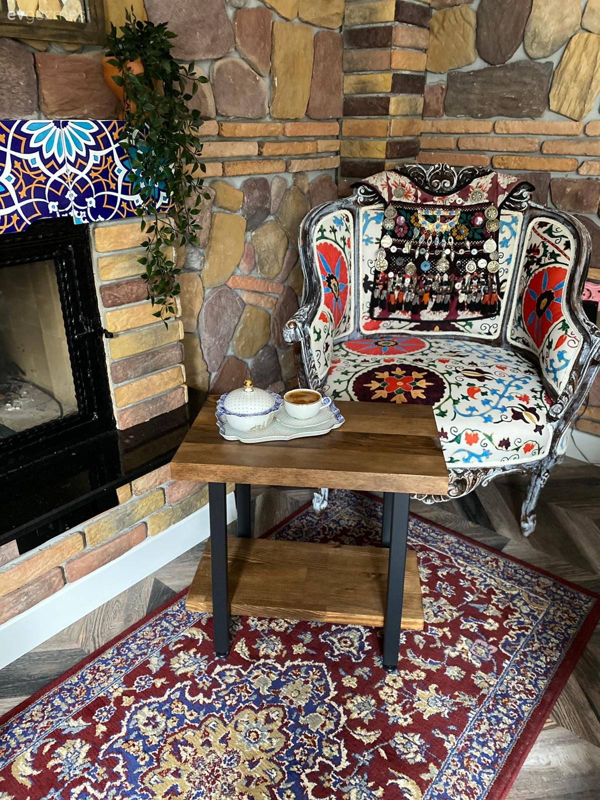 Taş duvar, Duvar dekorasyonu, Berjer, Desenler, Şömine