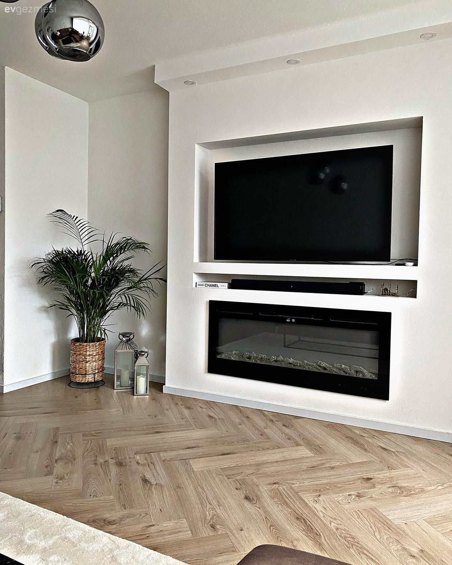 Tv ünitesi, Tv ünitesi aksesuarları, Ev Aksesuar, Beyaz, Siyah, Saksı, Ev bitkisi