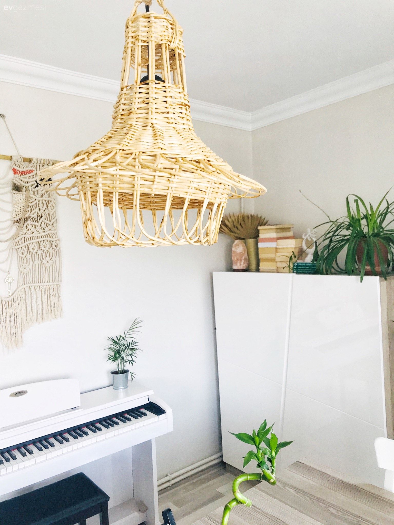 Hasır avize, Beyaz, Siyah, Makrome, Dolap, Piyano, Ev bitkisi