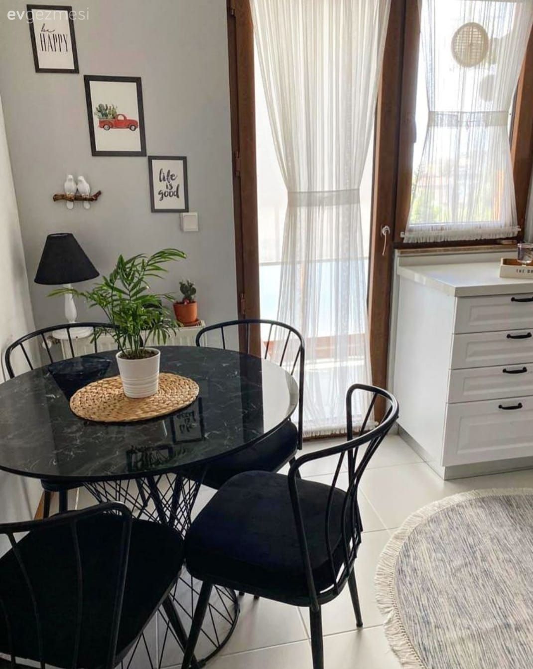 Sandalye, Mutfak masası, Siyah, Mutfak duvar dekorasyonu