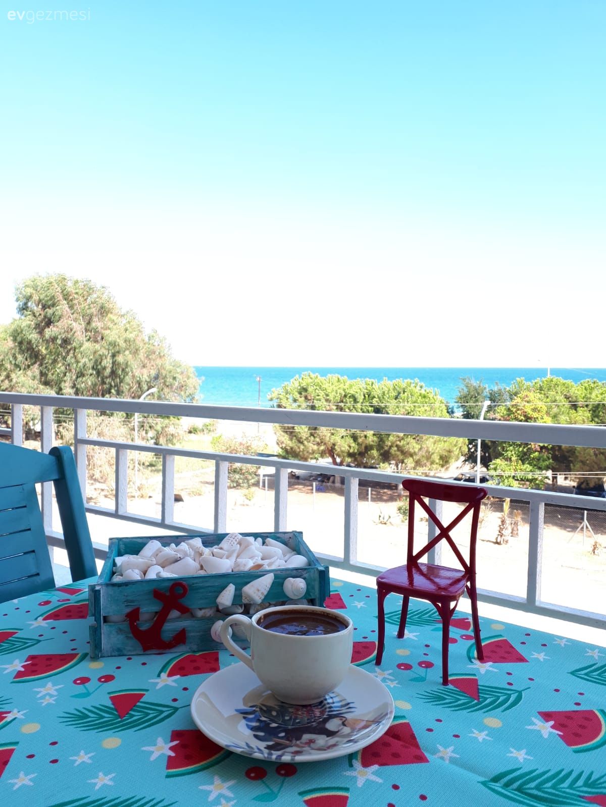 Balkon masası, Sandalye, Mavi