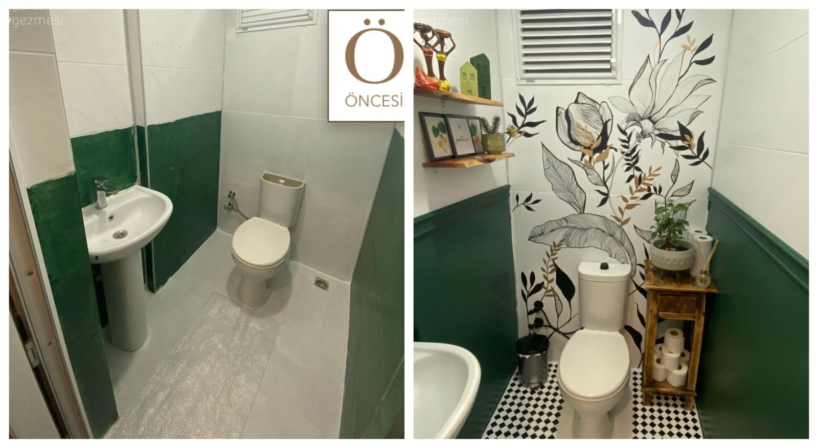 Öncesi&Sonrası: Küçük ve Sıradan Banyo Olmuş Sanat Eseri