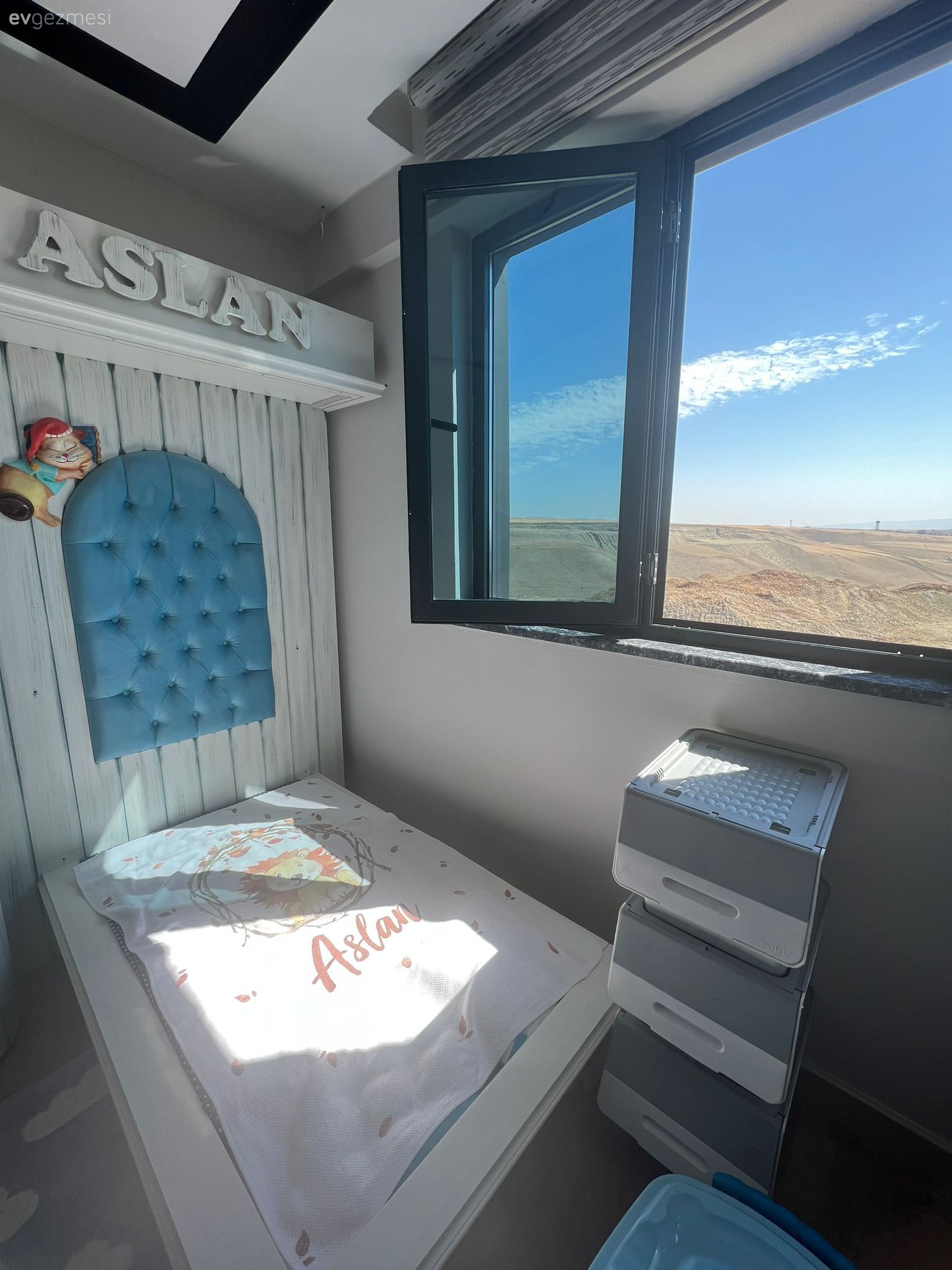 Çocuk Odası, Beyaz, Mavi, Çocuk odası duvar dekorasyonu