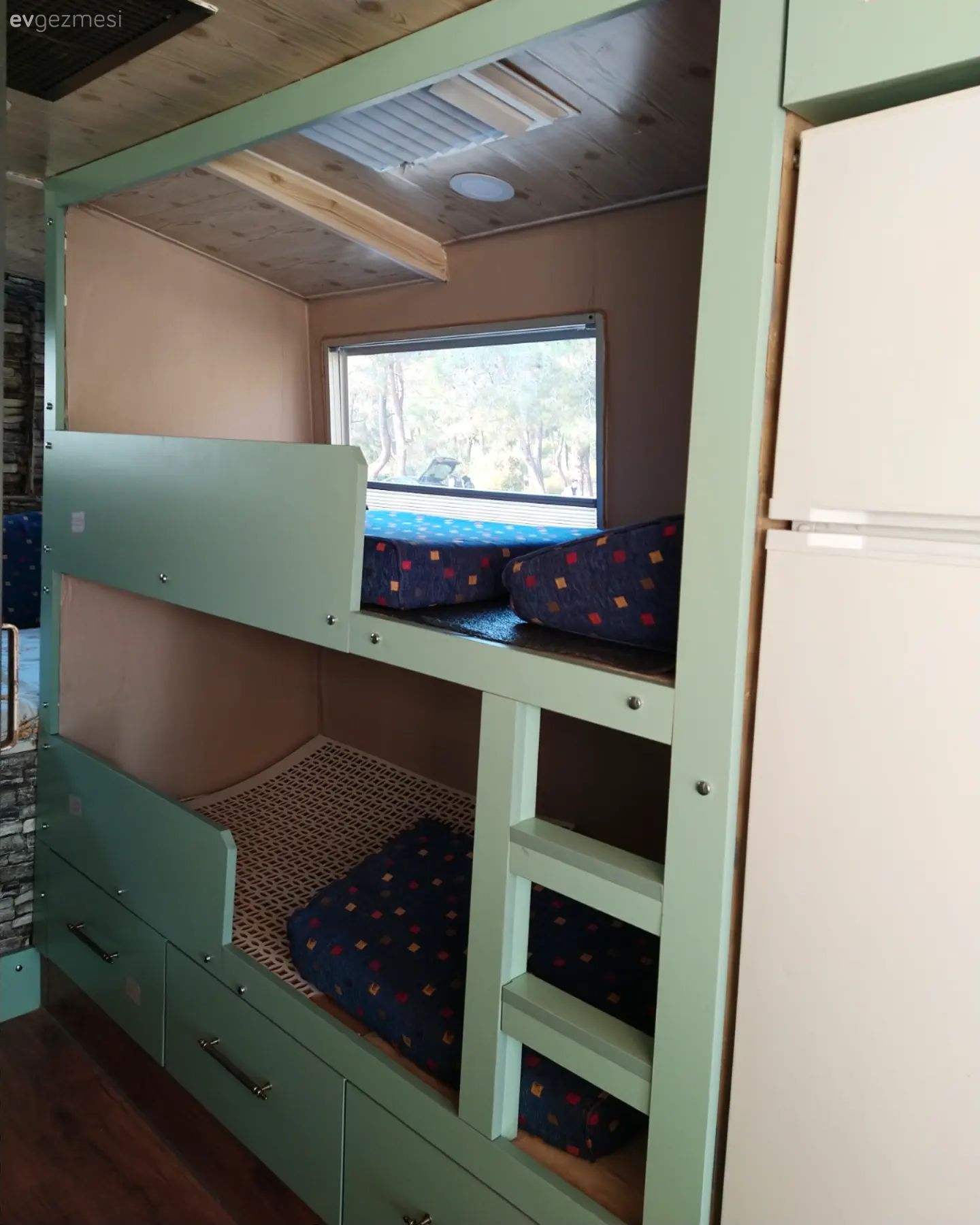 Karavan, Yeşil, Ahşap Mobilya