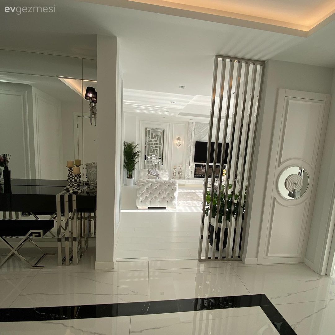 Antre, Gümüş, Siyah, Beyaz, Art deko, Dresuar, Aplik, Aydınlatma, Duvar çıtalama