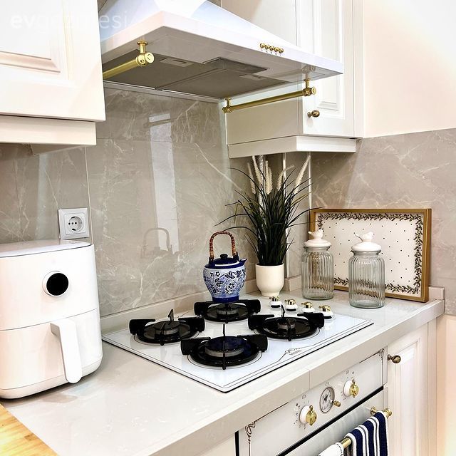 Mutfak, Beyaz, Mutfak aksesuarları, Vizon, Shaker kapaklı dolaplar