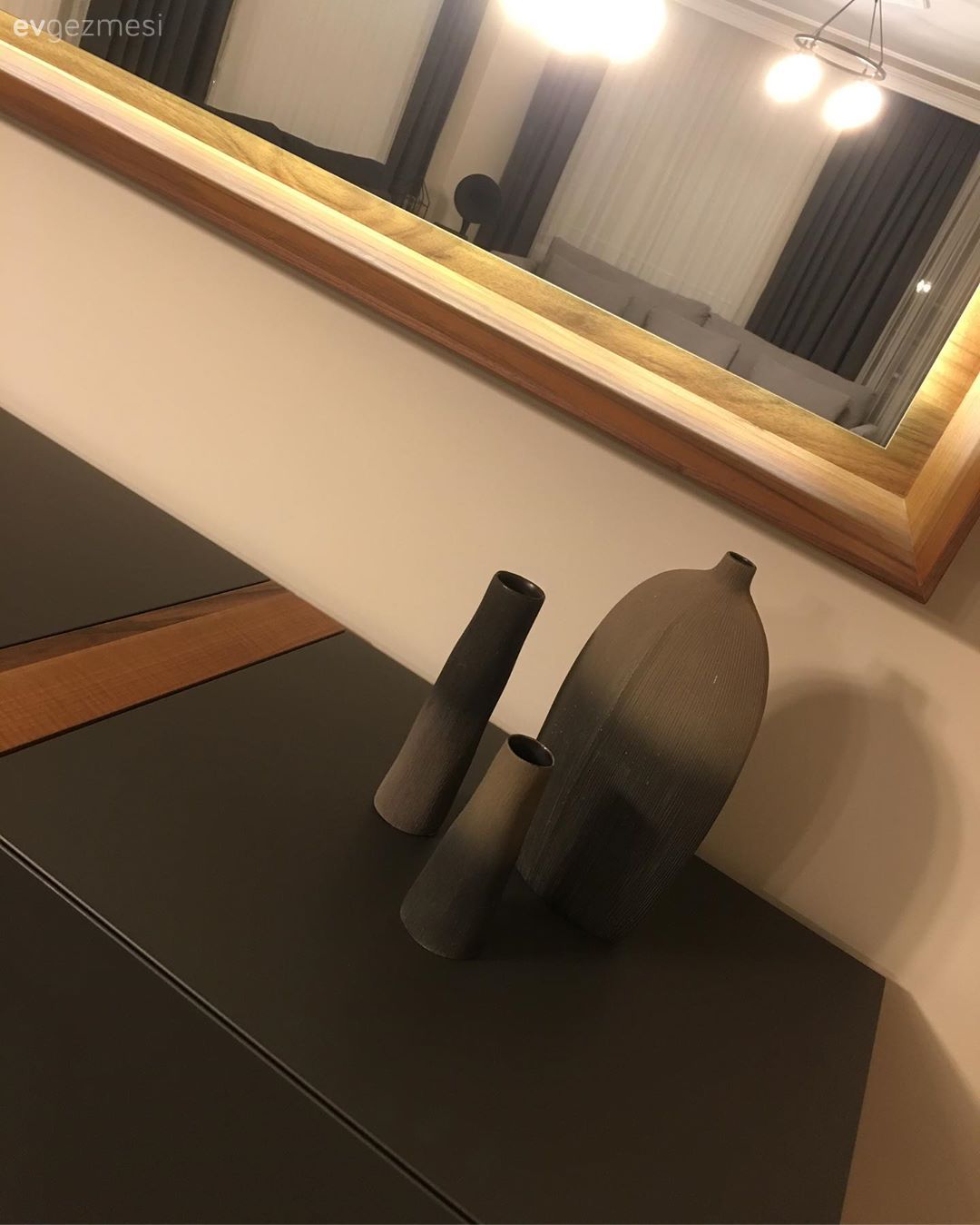 Ayna, Altın, Siyah, Konsol, Konsol üzeri dekoratif objeleri, Vazo, Ev Aksesuar