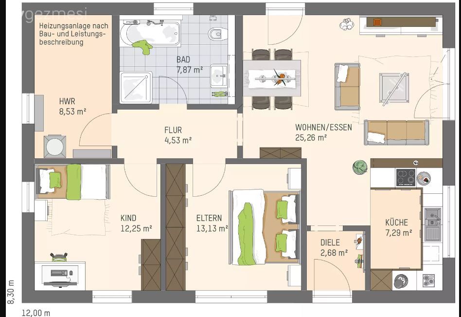 Müstakil Ev İsteyenler İçin Modeller: 82 M2 Tek Katlı Düz Çatılı Ev