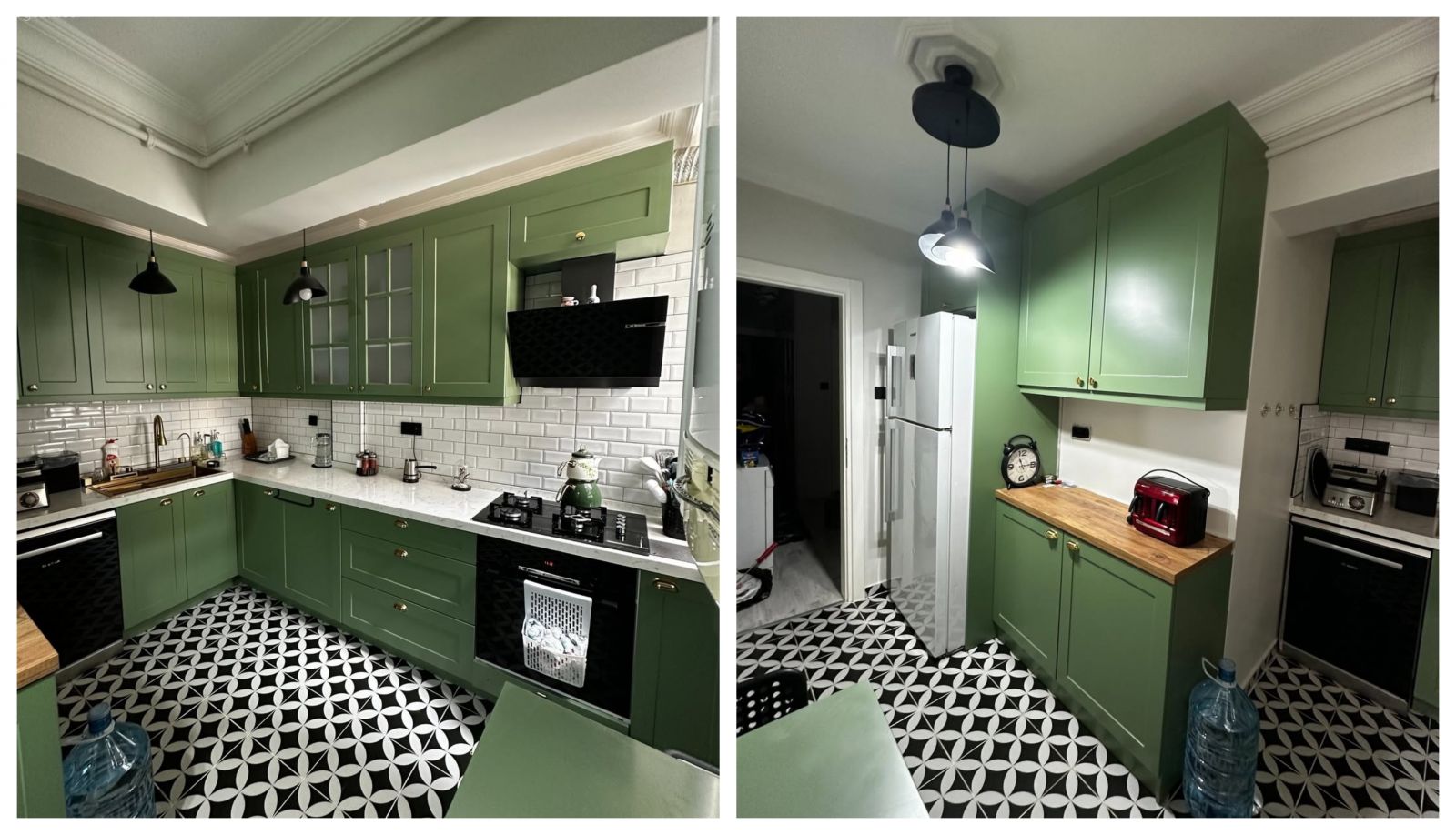 Yeşil Dolaplı Bu Mutfakta Dikkat Çekmeyi Seven Çok Detay Var