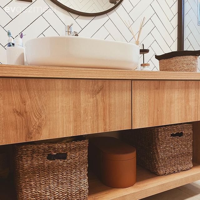 Banyo, Rustik, Beyaz, Siyah, Banyo aynası, Banyo seramikleri, Banyo dolabı, Banyo aksesuarları