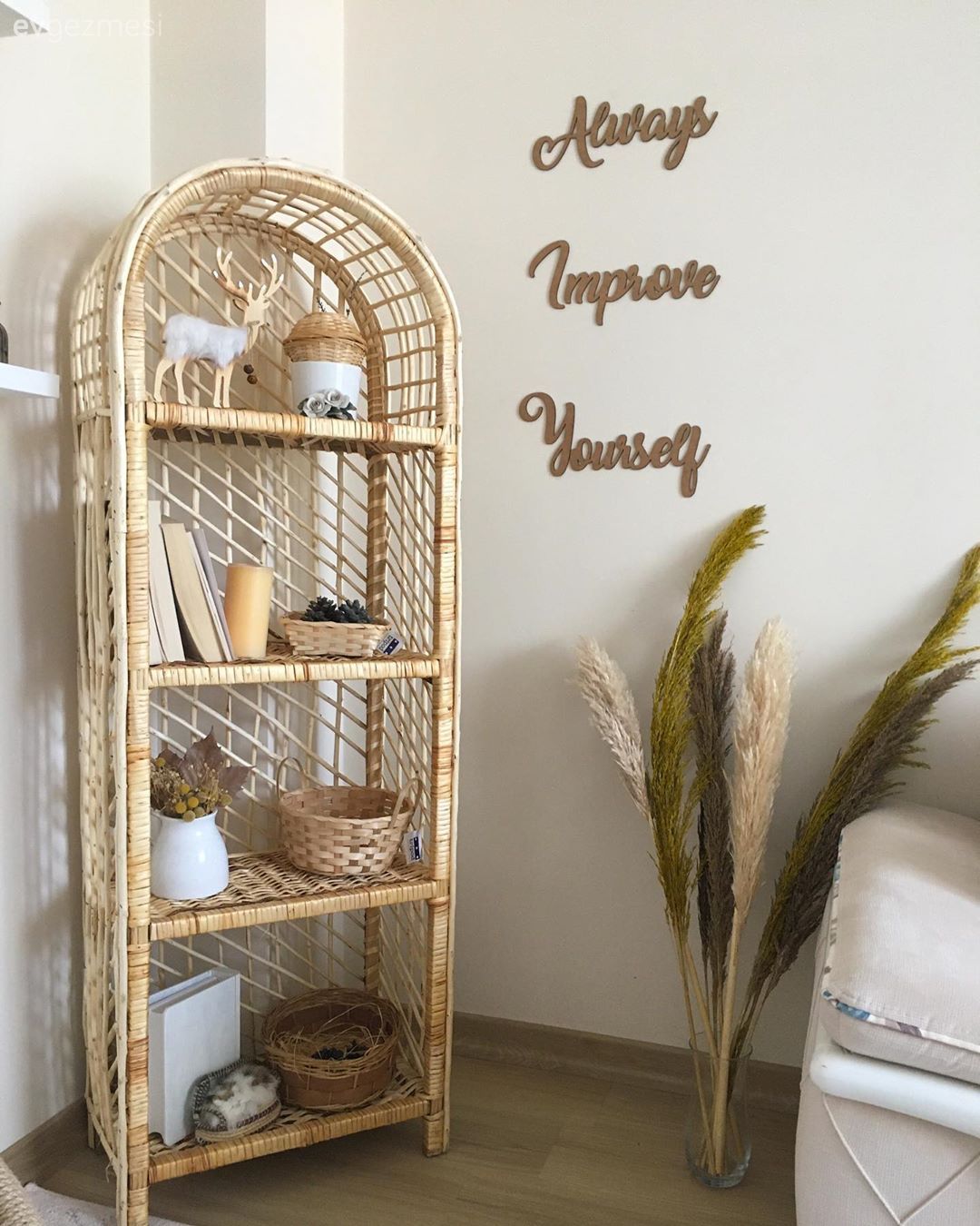 Hasır, Dekoratif Objeler, Pampas otu, Vazo, Ev Aksesuar