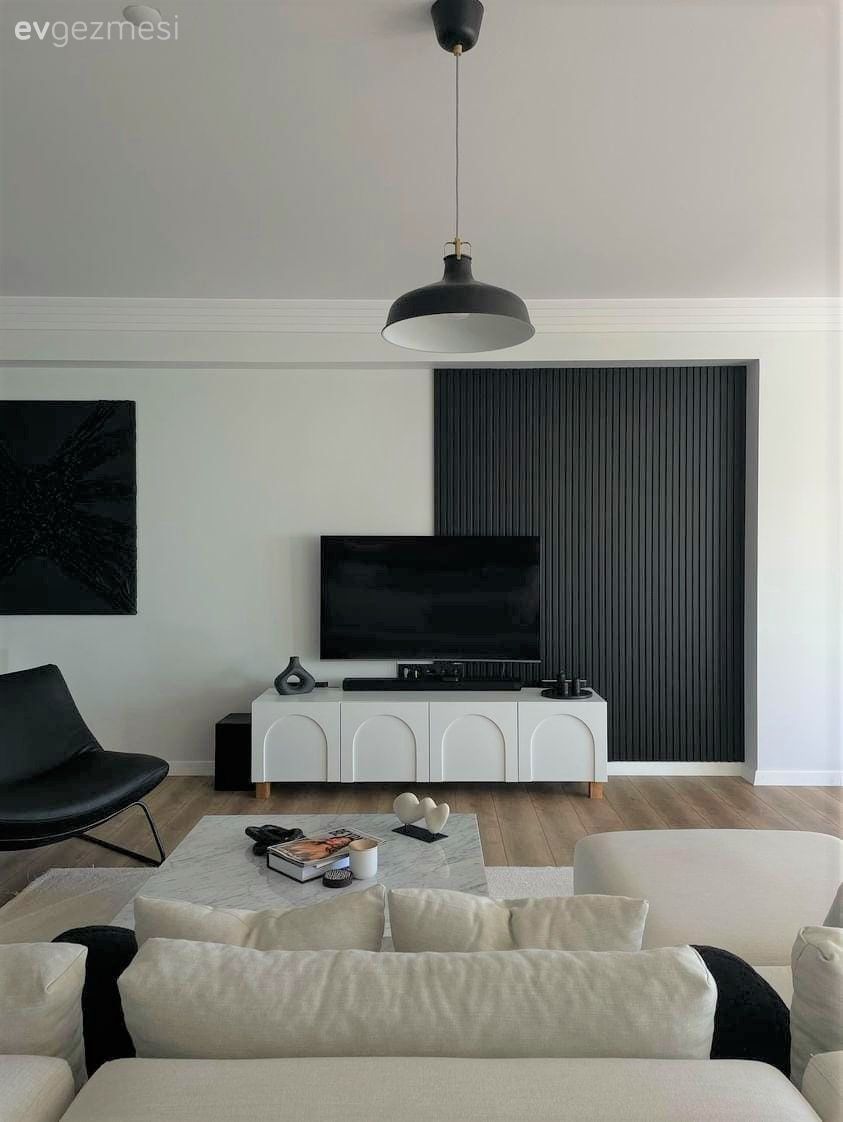 Salon, Modern, Beyaz, Siyah, Köşe koltuk, Koltuk takımı, Tv ünitesi, Tv ünitesi aksesuarları, Ev Aksesuar, Berjer, Orta sehpa, Sehpa, Halı, Salon halısı, Salon avizesi, Parke