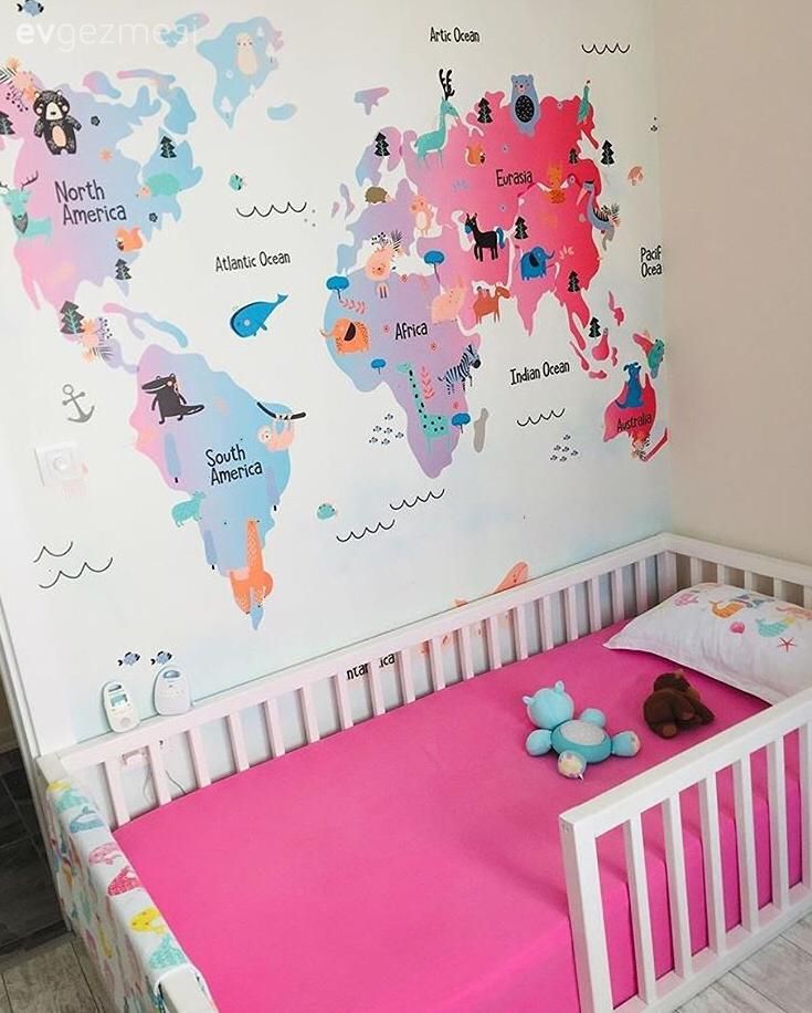 Çocuk Odası, Beyaz, Pembe, Çocuk odası duvar dekorasyonu