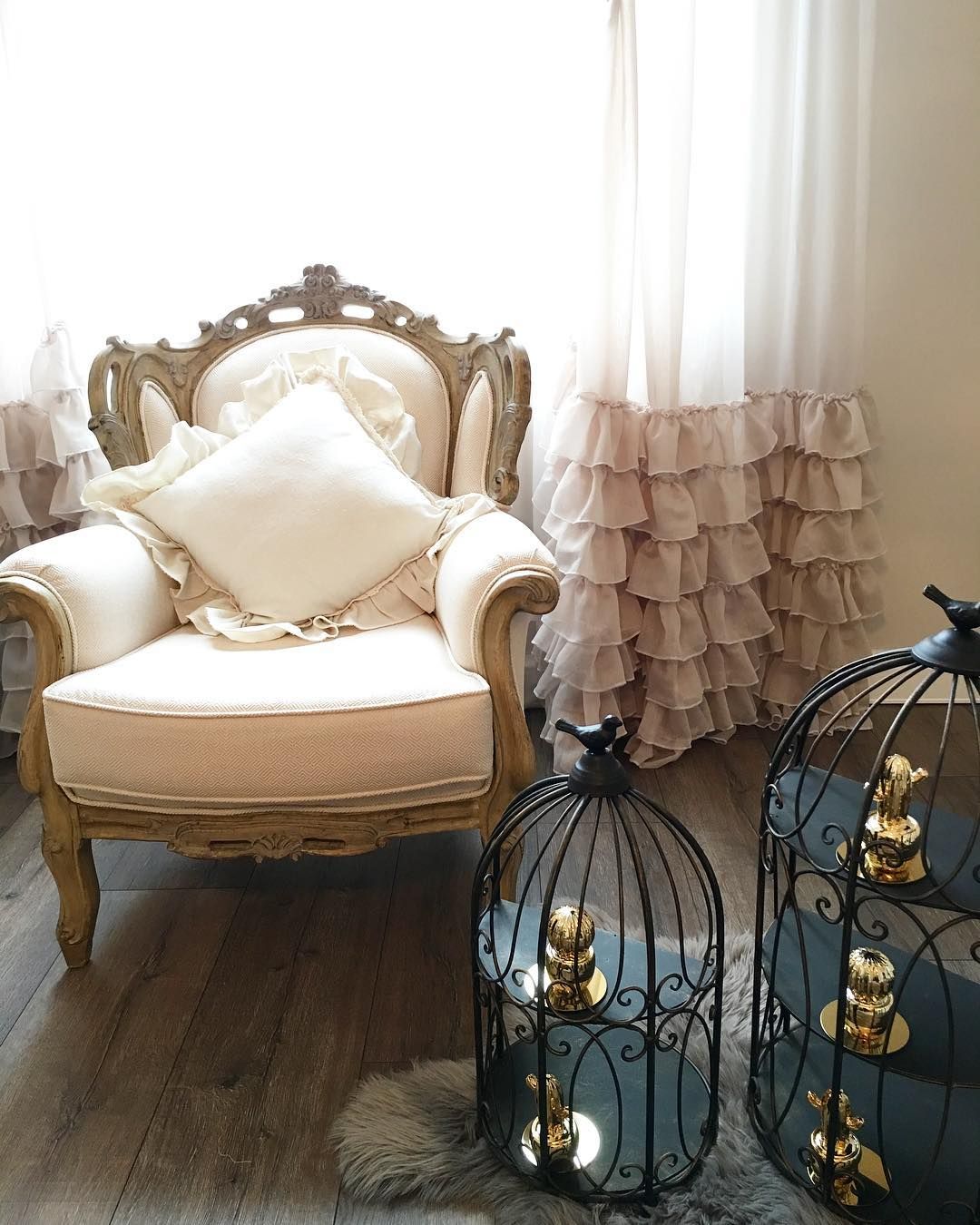 Tül perde, Berjer, Ahşap Mobilya, Krem, Ferforje