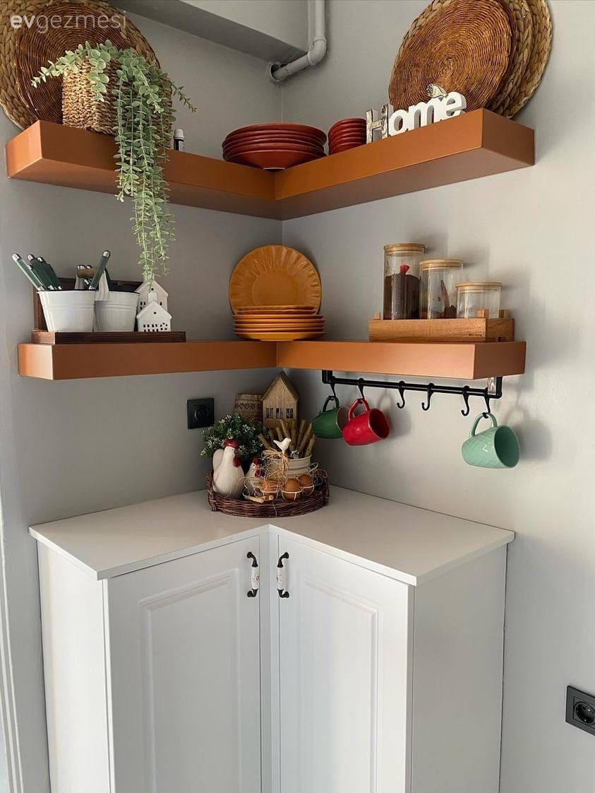 Mutfak rafı, Mutfak, Beyaz, Mutfak aksesuarları, Dekoratif Objeler