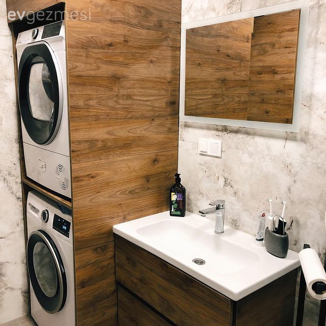 Modern banyo, Ahşap Mobilya, Beyaz