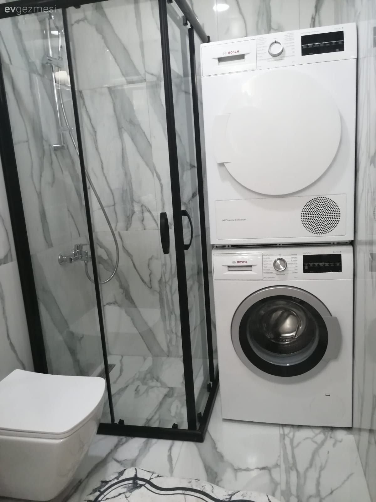 Banyo, Banyo seramikleri, Siyah, Beyaz, Duşakabin