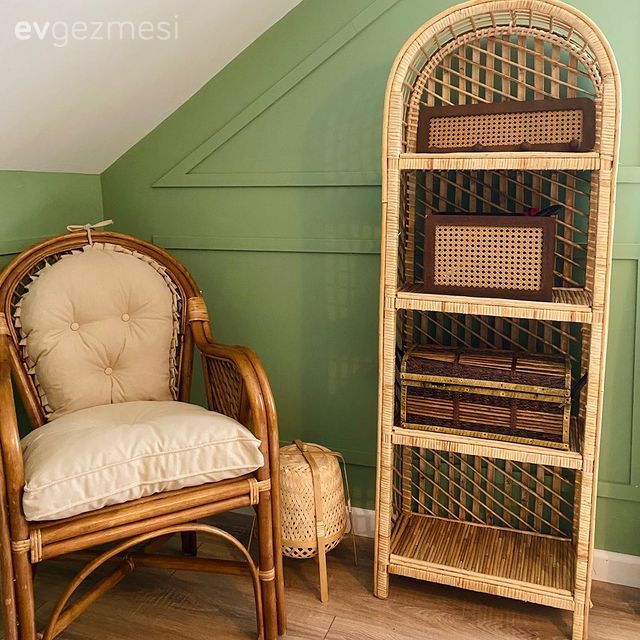 Yeşil duvar, Duvar çıtalama, Hasır sandalye, Dolap
