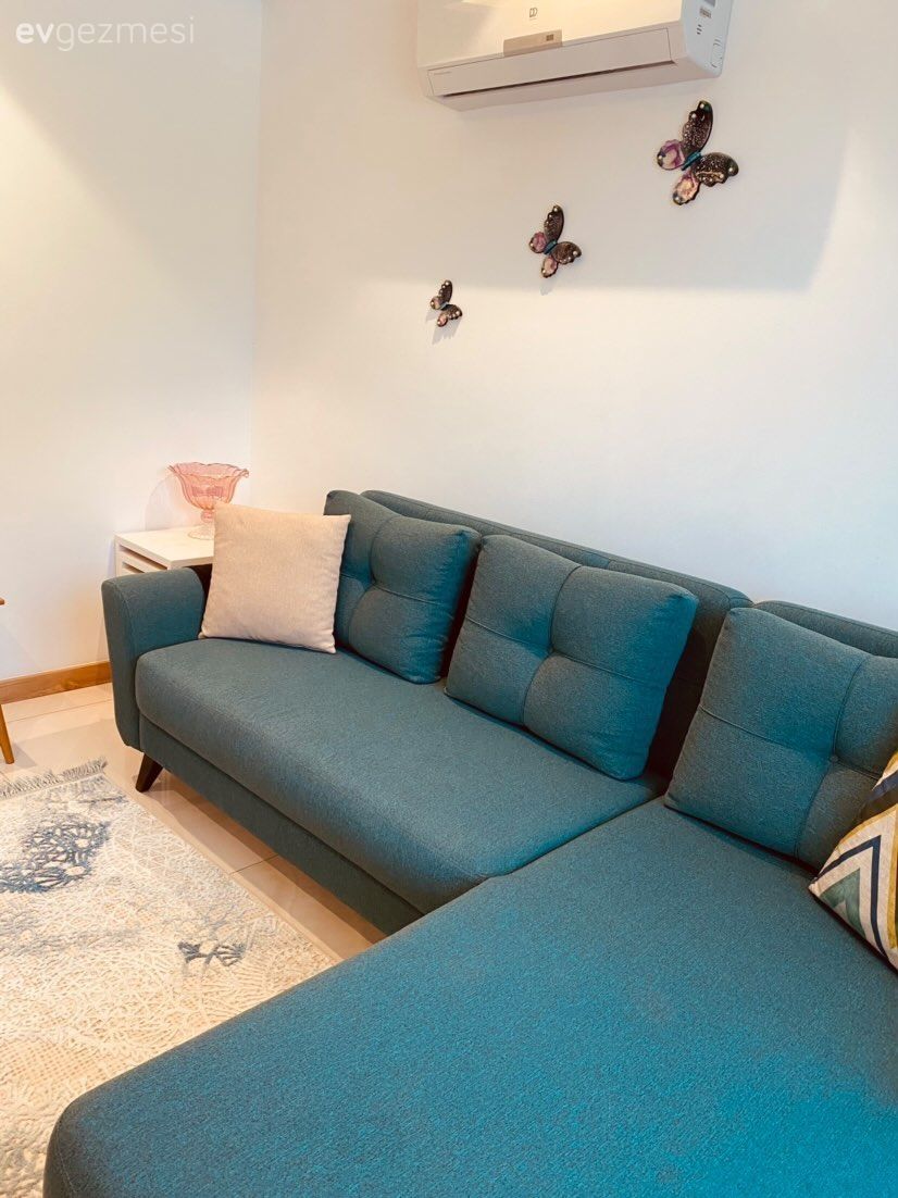 Oturma Odası, Gri, Krem, Fon perde, Perde, Tül perde, Köşe koltuk, Koltuk takımı, Halı, Salon halısı