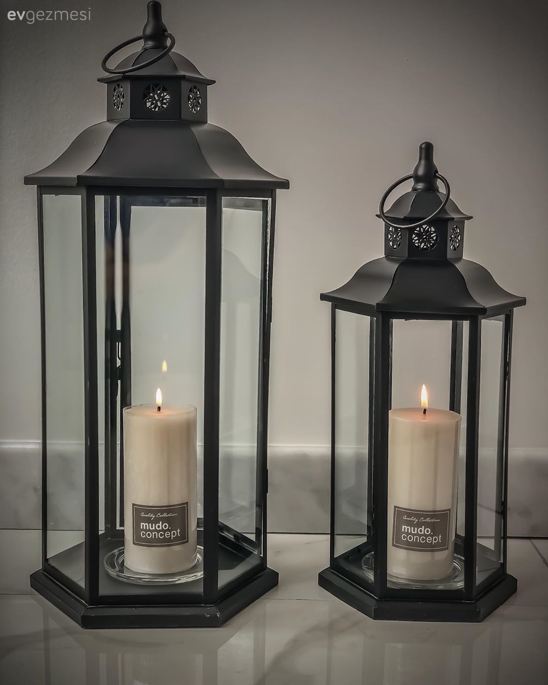 Fener, Ev Aksesuar, Siyah, Mum