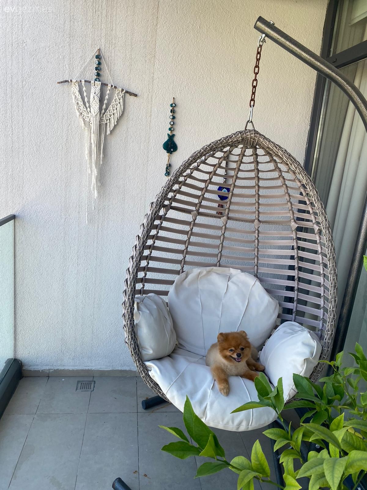 Balkon, Beyaz, Salıncak, Balkon duvar dekorasyonu