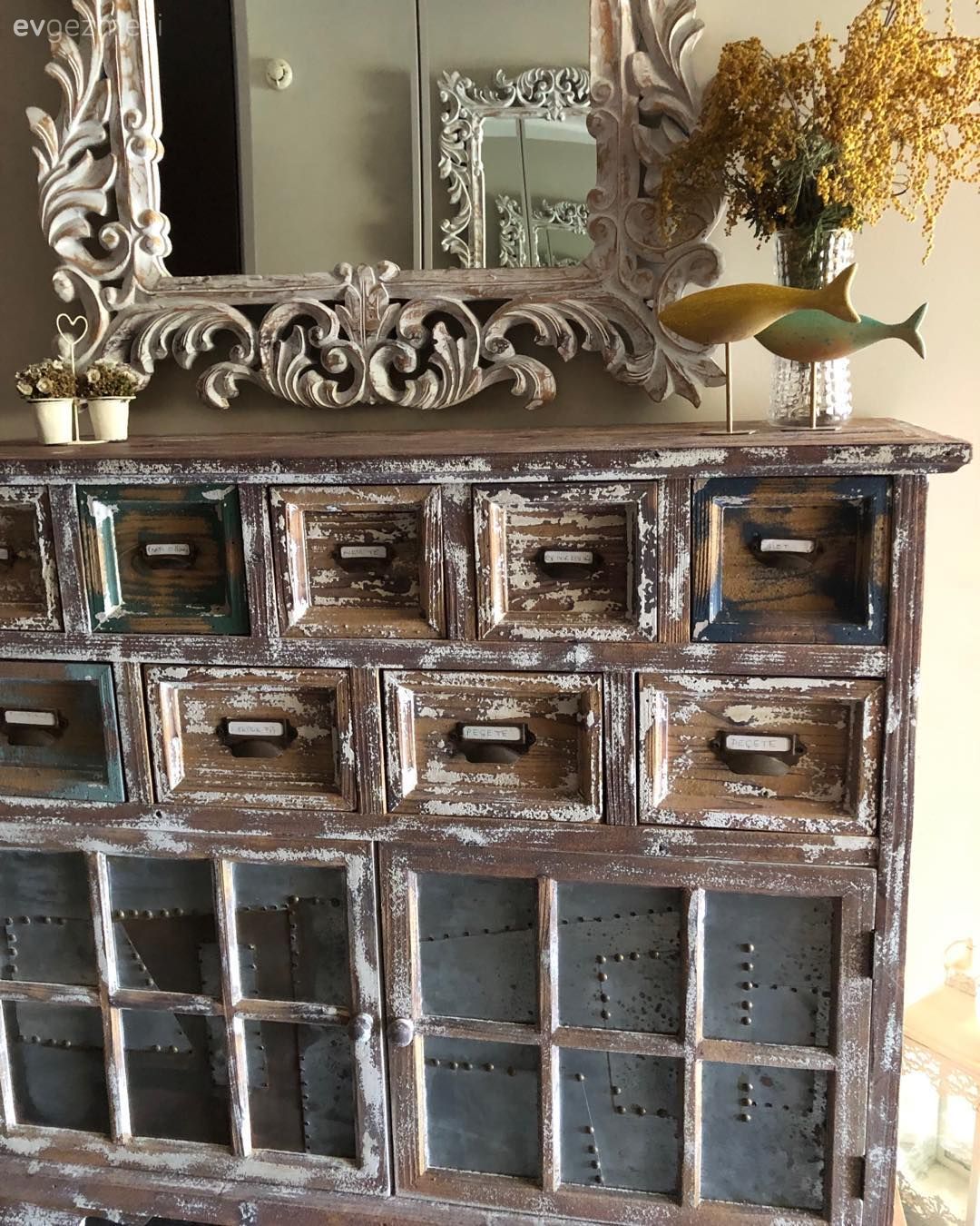 Konsol, Ayna, Vazo, Ev Aksesuar, Çiçekler, Oymalı mobilya