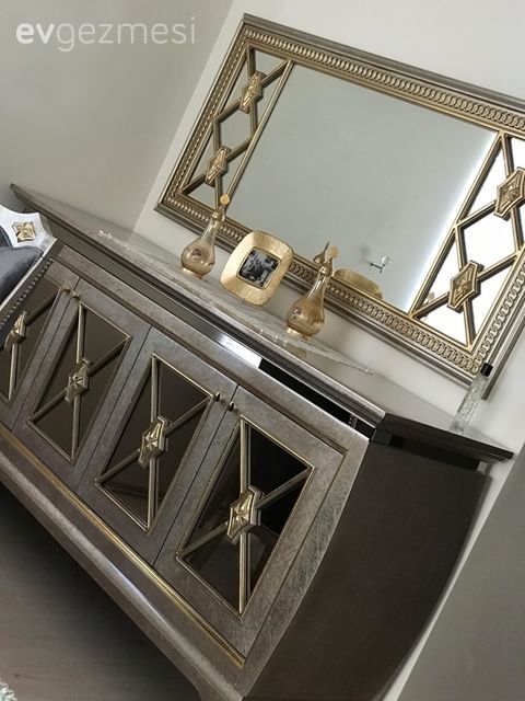 Konsol, Altın, Gümüş, Ayna, Konsol üzeri dekoratif objeleri, Dekoratif Objeler, Ev Aksesuar