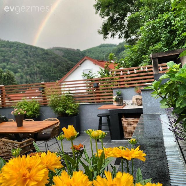 Bahçe, Bahçe oturma grubu, Pergola, Peyzaj, Bahçe masası, Sandalye