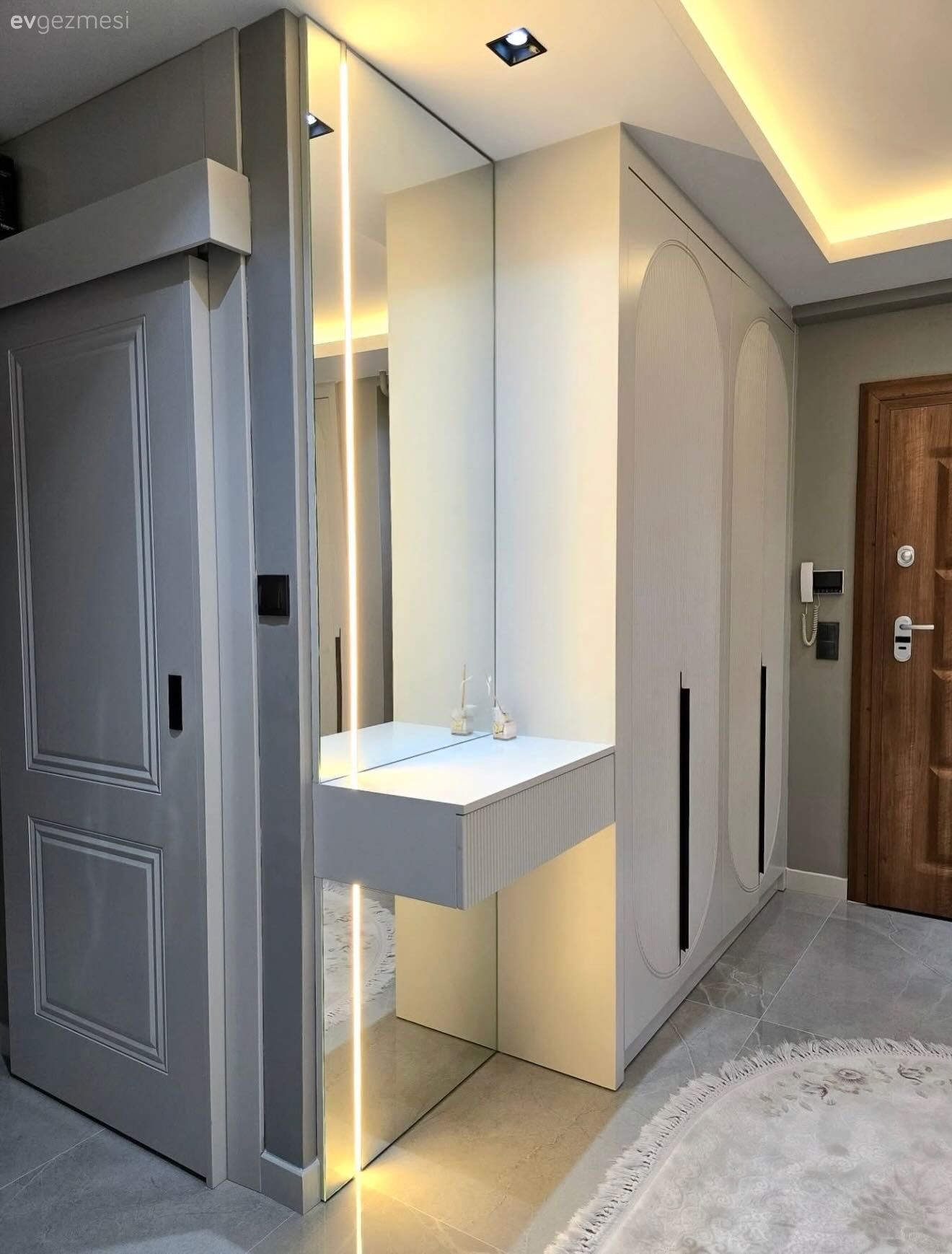 Antre, Vestiyer, Dresuar, Beyaz, Ayna, Duvar ayna kaplama