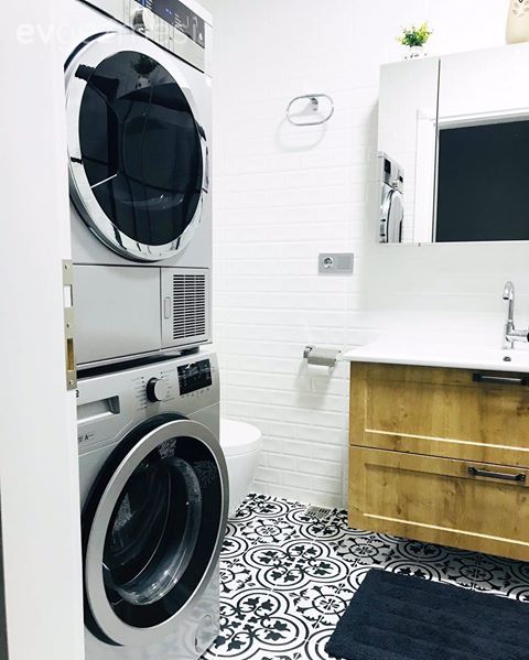 Banyo, Beyaz, Siyah, Banyo dolabı, Banyo seramikleri